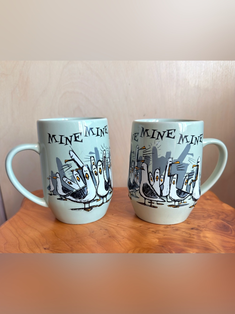 Disney Parks Finding Nemo Mine Mine Mine Seagulls Mugs Set of 2 Pixar Retired